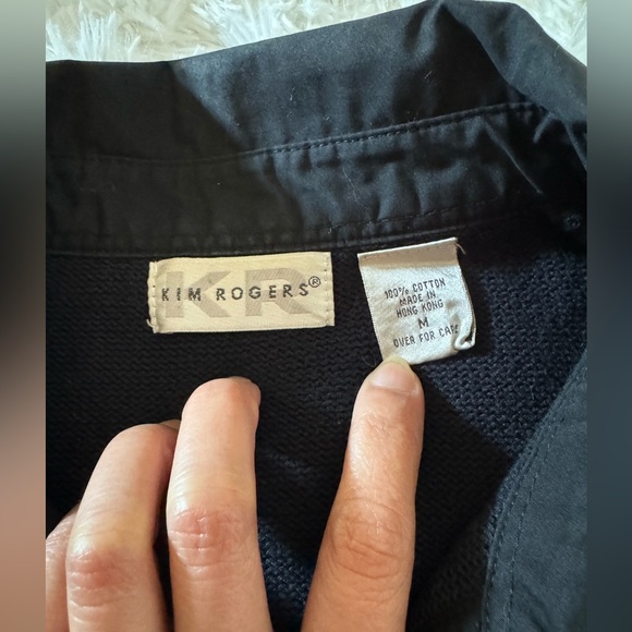 Kim Rogers Navy blue Sweater Made in Hong Kong - Picture 2 of 2